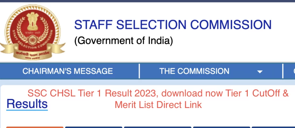 SSC CHSL Tier 1 Result 2023, download now Tier 1 CutOff & Merit List Direct Link